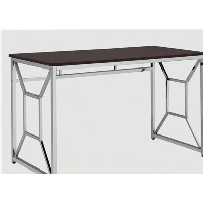 Martha Office Workspace Desk MDF/Chrome In Brown