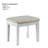 Contemporary Style 1Pc Vanity Set 3Mm Mirror LED Lights Storage Drawers Wooden Glides White Finish Stool Included Bedroom Furniture