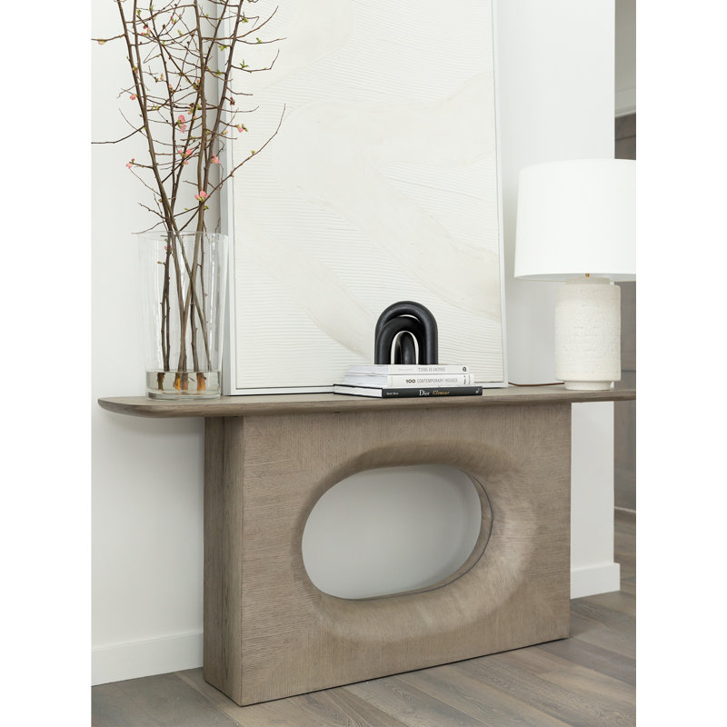 Luka 72" Wood Modern Console Table Dusted Stone Finish
