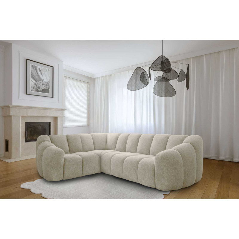 Shell Corner Sofa , Beige, Left Hand Facing
