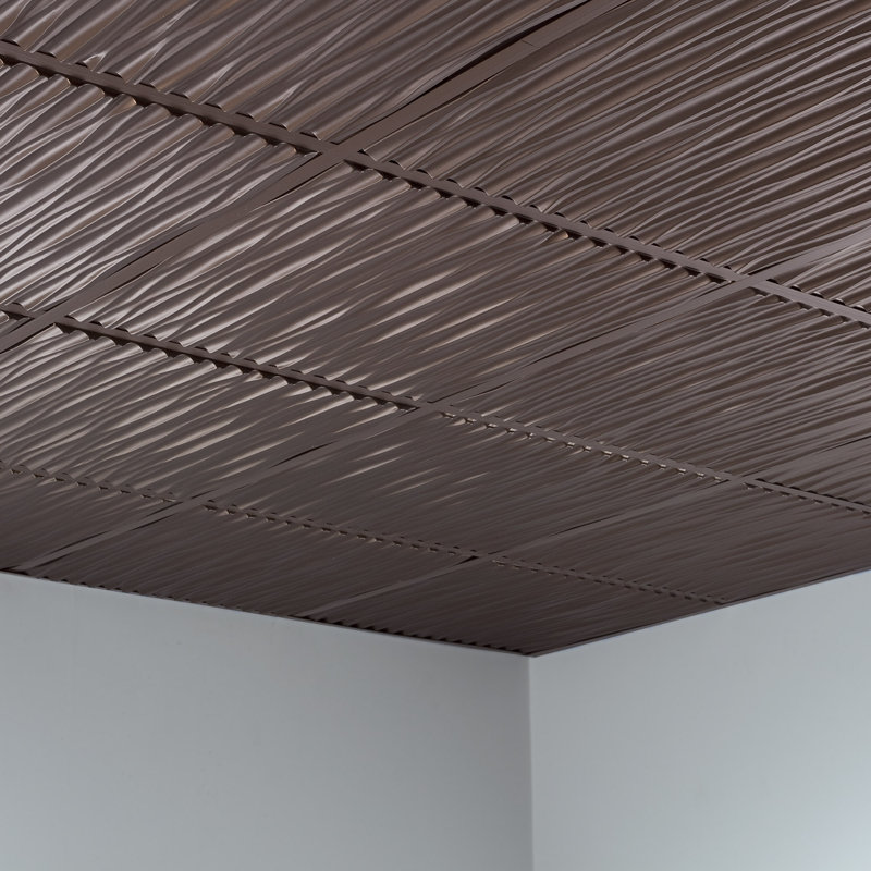 Panneau de plafond décoratif en vinyle FASÄDE Dunes 2 pi x 2 pi, Bronze argenté