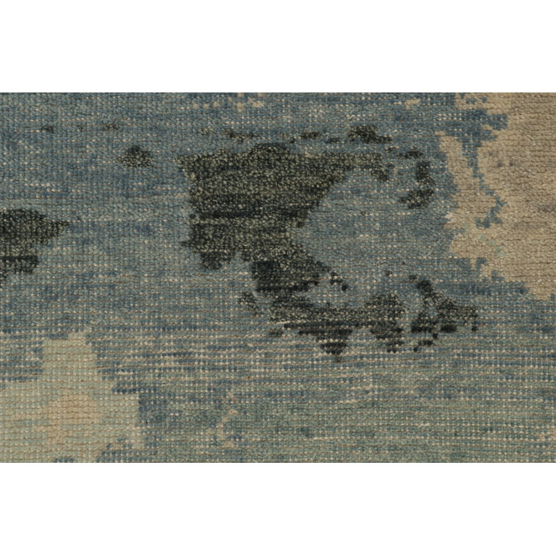 Distressed Homage Hand Knotted Wool Abstract Area Rug, Rectangle 8' x 10'