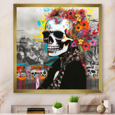 Graffitied Skull II sur impression sur toile