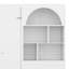 Lit escamotable avec armoire arquée, DEL intégrée, tiroir, cadre de lit mural pliable, plusieurs compartiments de présentation ouverts-133408617