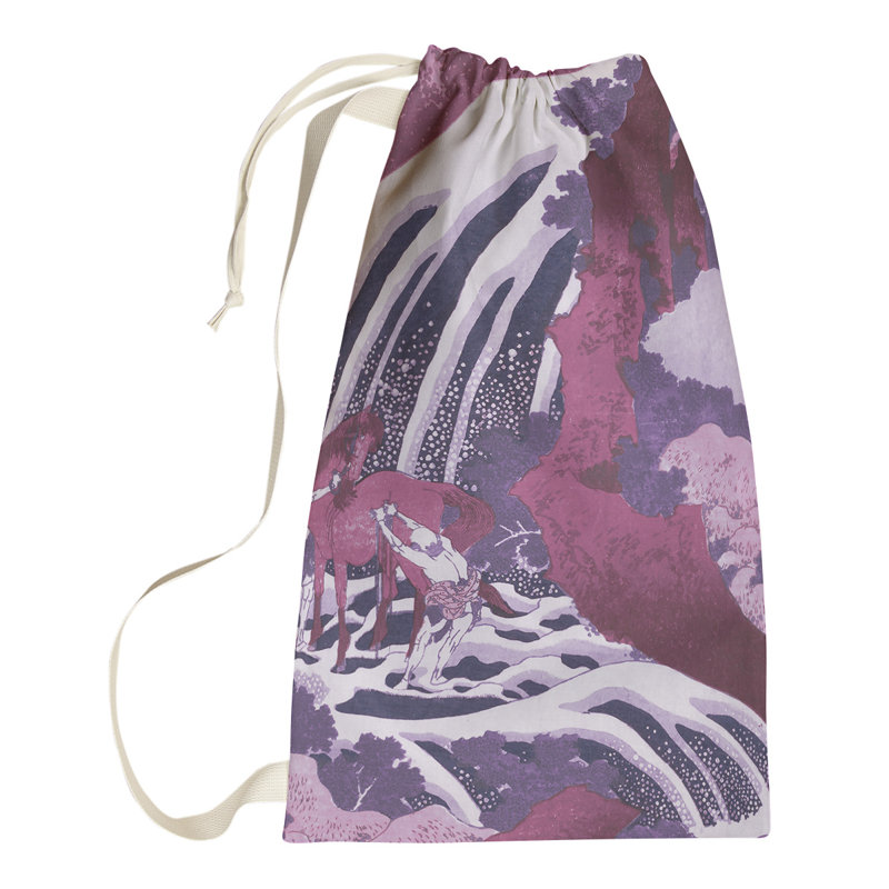 Sac à linge en cascade et cheval, Petit (H 64 po x l 20 po x P 1,5 po), Rose