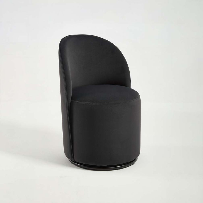 Chaise pivotante en velours 360 degrés, Noir