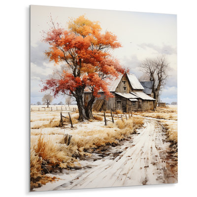 Farmhouse Seasons II - paysage et nature, impressions sur métal