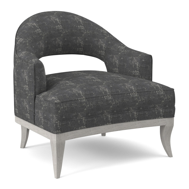 Fauteuil Mariposa, Bisque, 100% polyester bleu marine de Venise