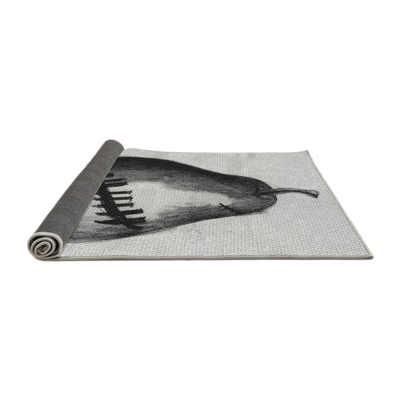 Tapis noir / blanc cassé Power Loom, Rond 7 pi