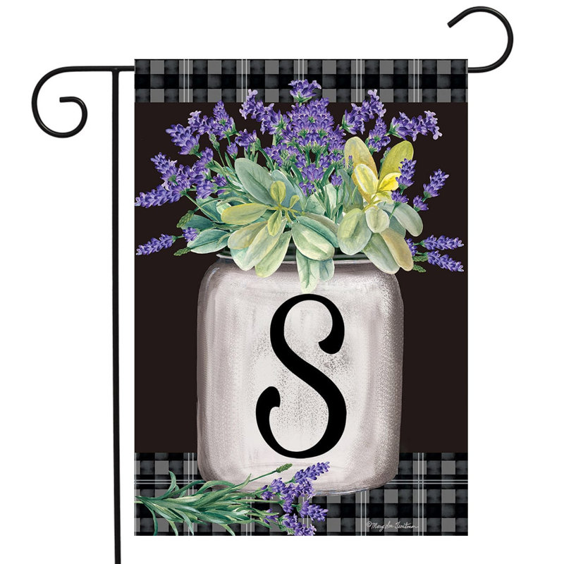Drapeau de jardin Farmhouse monogram lettre S