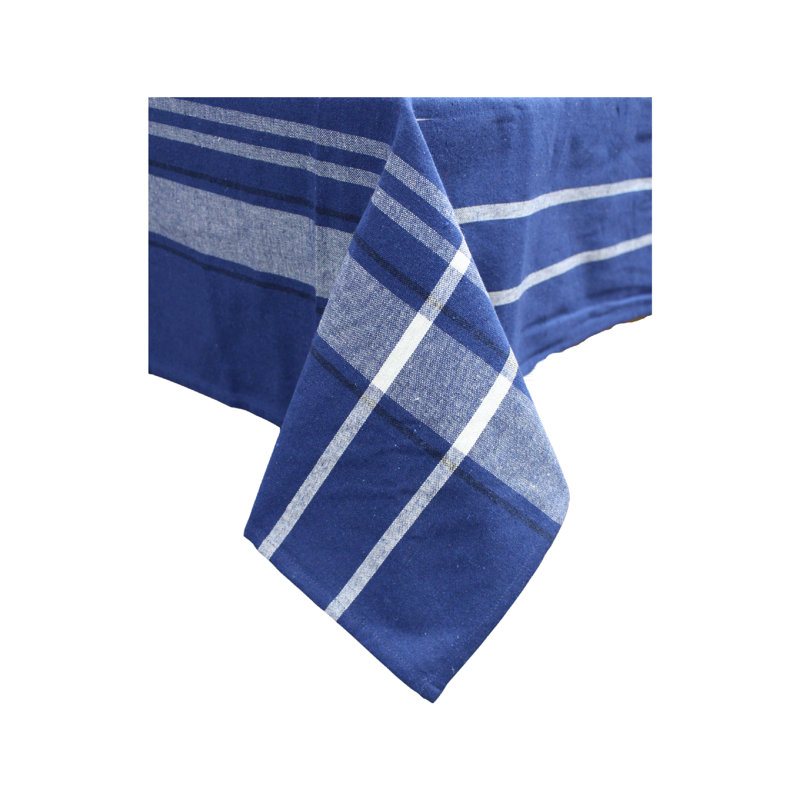 Nappe de couleur unie en mélange de coton, 72 po x 52 po, Bleu marine