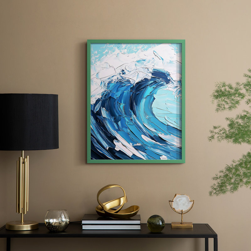 NAUTICAL Series Lxxxviii, reproduction encadrée - bois massif, Vert, H 21 po x l 17 po