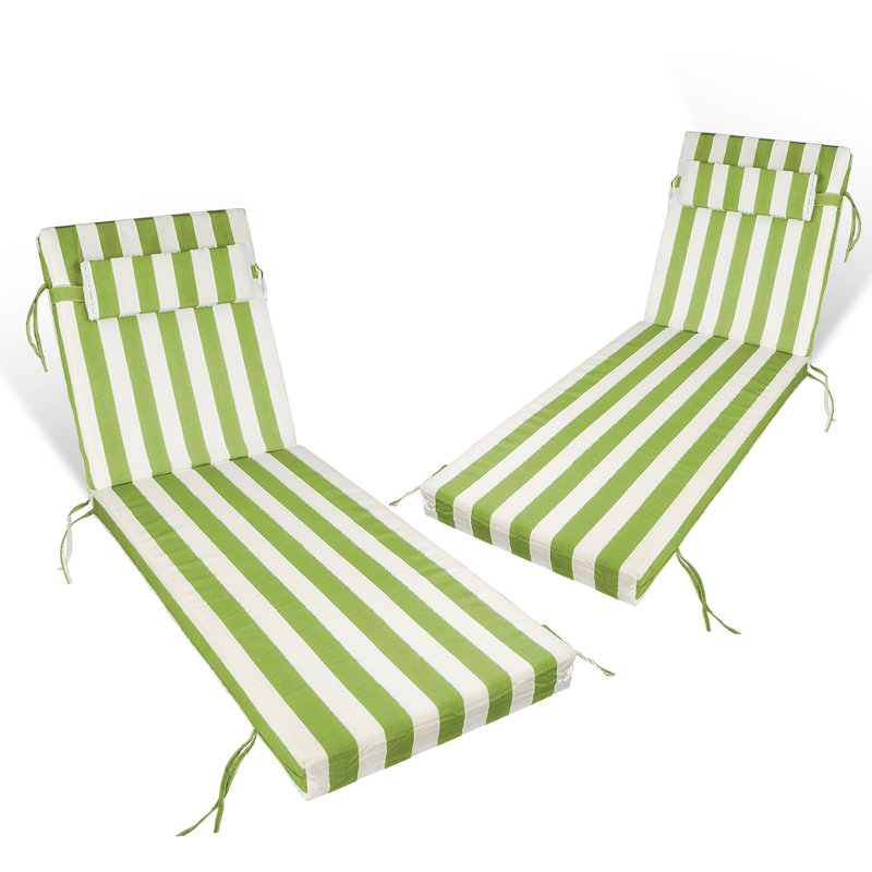 2Ps All-Weather Outdoor Chaise Lounge Cushion, 3-Inch Thick Lounge Chair Cushion With Adjustable Headrest, Fits 70-72" Patio Chairs, Indoor/Outdoor Use
