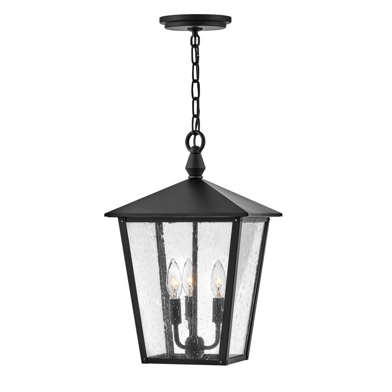 Huntersfield 3 -Bulb 17.75" H Outdoor Hanging Lantern, Black