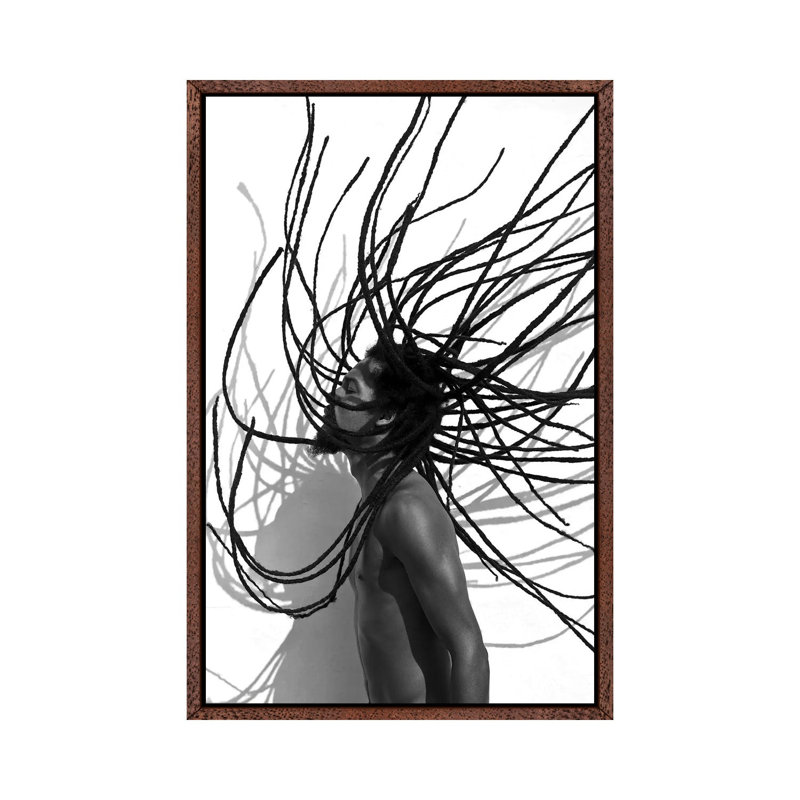Locs by Gregory Prescott - Print on Canvas, Classic Brown Wood Framed Canvas, 101.6 cm H x 66.04 cm W