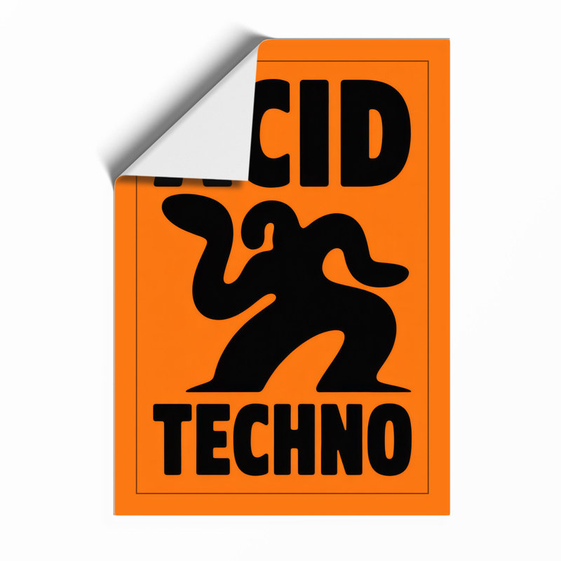 Acid Techno Typography - Print, Unframed, A2 - 59.4 x 42.0 cm
