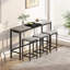 Table de salle à manger de cuisine moderne, table de pub, ensemble de table de salle à manger longue avec 3 tabourets, assemblage facile-831940551