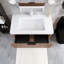 36 po W Meuble-lavabo autoportant en noyer avec lavabo blanc