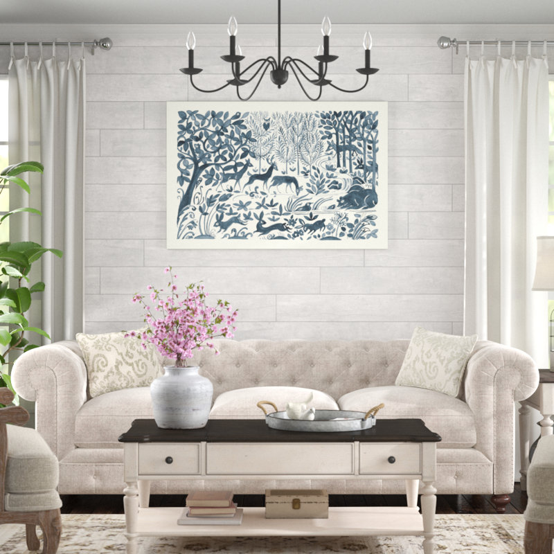 «Forest Life II» par Miranda Thomas - peinture sur toile, H 32 po x l 48 po
