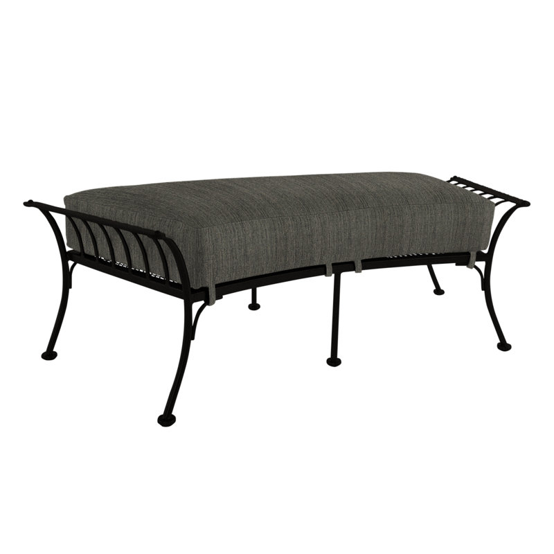 Monterra Rectangle Outdoor Ottoman Patio Ottoman, Kindle Silk, Carbon Black