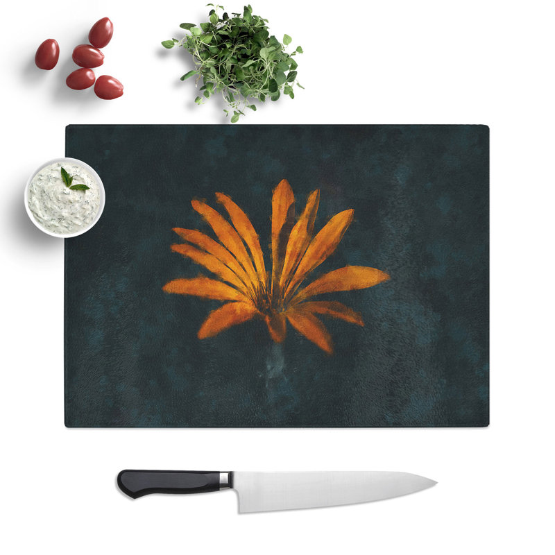 Flower in Bloom Painting Chopping Board, 0.4cm H x 28.5cm W x 39cm L