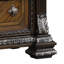 Grande commode Naddy, bois de pin brun, sculpture ornée