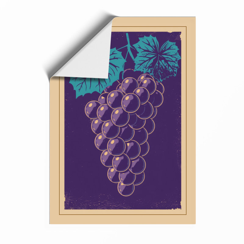 Grapes and Leaves Botanical - Framed Print, A2 - 59.4 x 42.0 cm, Unframed