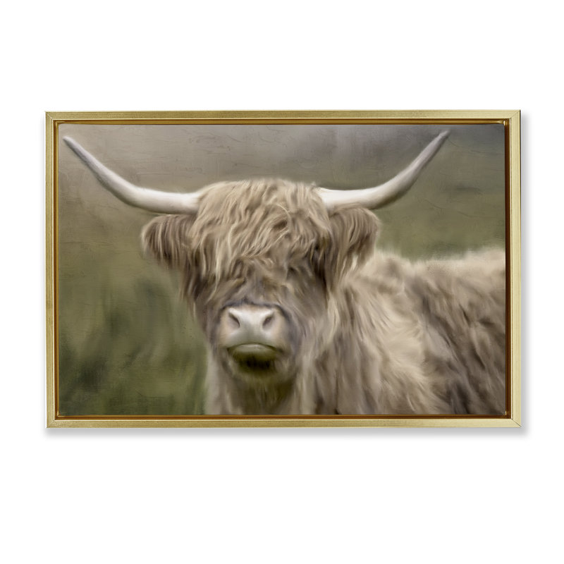 «Highland Dreams», art mural sur toile flottante, H 17 po x l 25 po, Cadre flottant métallique doré