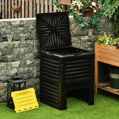 Compost Tumbler 80 Gallon - Transform Organic Waste Efficiently Efficient Aeration Simple Assembly, Yellow Box Enhance Garden Soil Aerating System For Better Results Easy