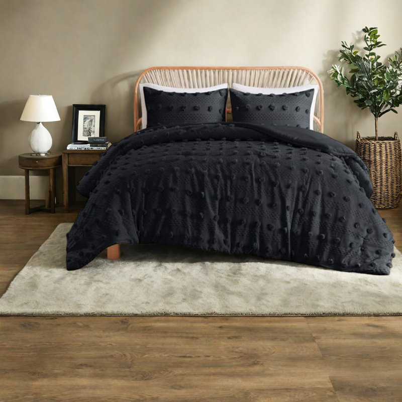 Ensemble de literie moderne simple TG avec édredon en polyester et texture jacquard