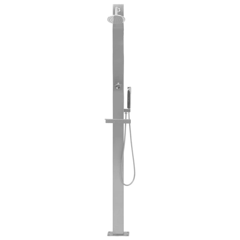 210cm H Solar Powered Steel Freestanding Outdoor Shower and Footwash Spout