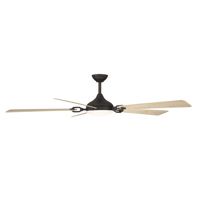 Cadena 65" 5CCT LED Smart Ceiling Fan, White Oak, Bronze