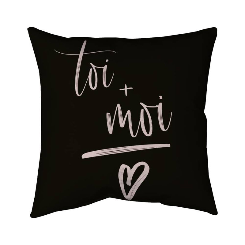 You + me - 16"x16" Throw pillow cover - Poly twill - Print on demand, 16" H x 16" W