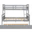 Lit superposé simple au-dessus d'un lit double avec lit gigogne gris, et durabilité robuste, lit gigogne stable-2039362570