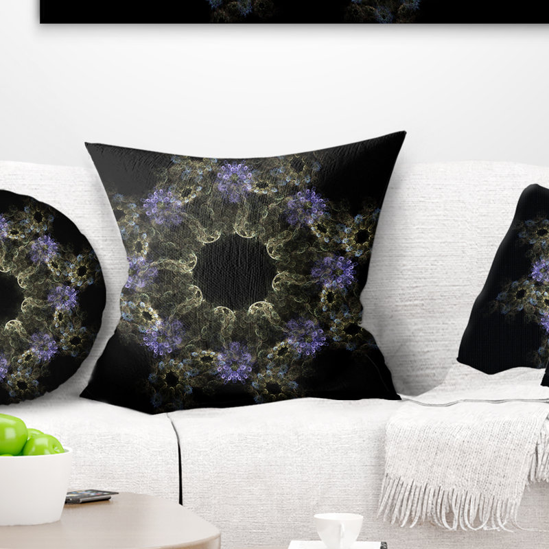 Coussin à imprimé floral Glow, 18 po x 18 po, Coussin décoratif