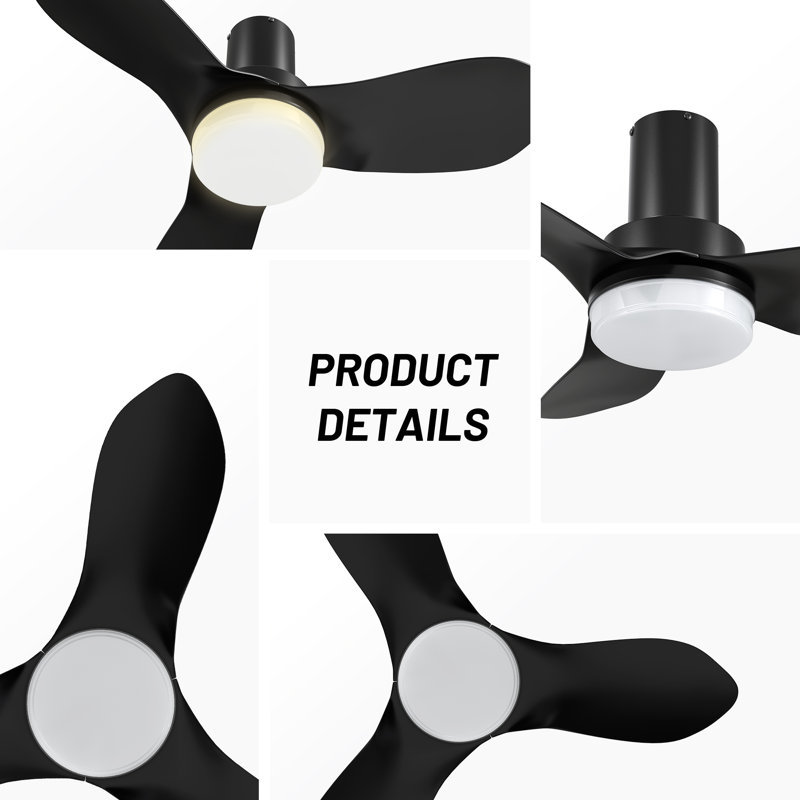 Ventilateur de plafond à moteur à courant continu de 36 pouces avec lumière et télécommande