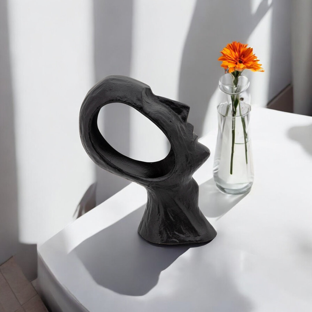 Harlington Modern Aluminum Abstract Face Sculpture Artistic Metal Decorative Accent Wrought Studio™