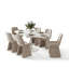 Ensemble de table de salle à manger ovale moderne 7 pièces pour 6 personnes avec chaises rembourrées-132790276
