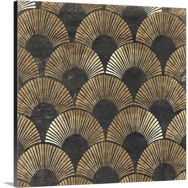 «Golden Art Deco II» par Aimee Wilson, reproduction sur toile, H 12 po x l 12 po, Toile tendue, Sans cadre