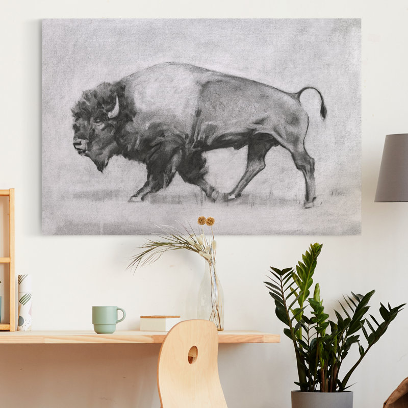 " Wild Bison Study II ", 8" H x 12" W x 1.5" D