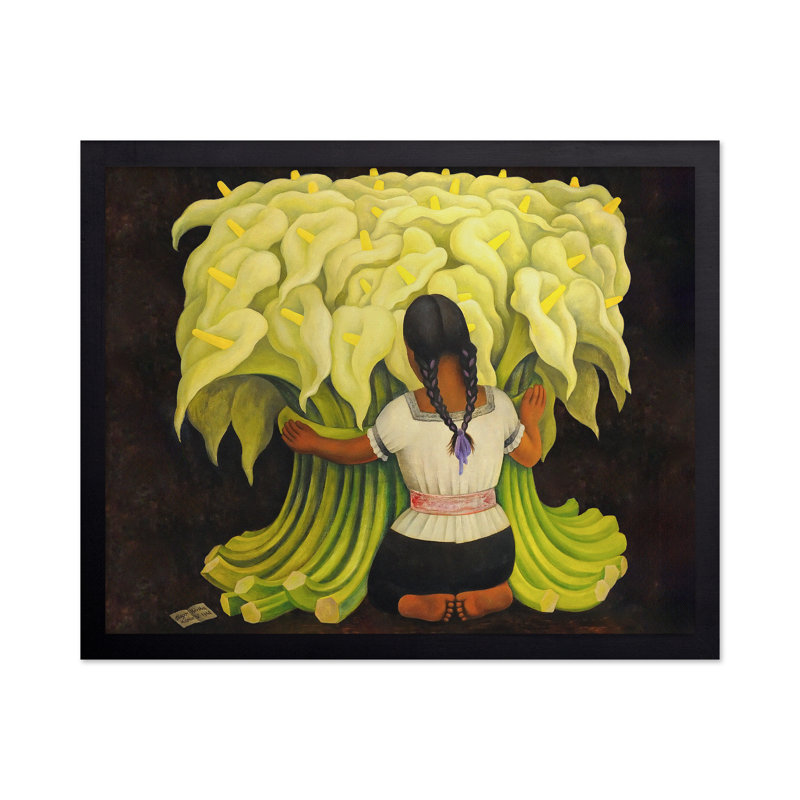 Le vendeur de fleurs, Cadre noir, Affiche, H 11 po x l 14 po