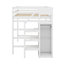 Lit mezzanine double avec garde-robe et escalier-1794042568