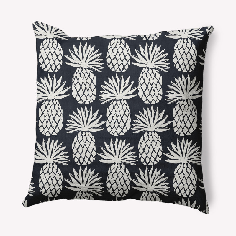 Coussin Botanical Blooms, 18 po x 18 po, Bleu requin