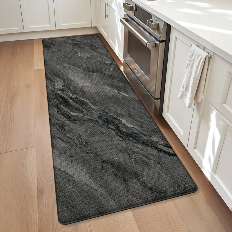 Tapis de cuisine antidérapant et résistant à l'eau, Runner 2' x 7'3", Charcoal black