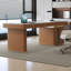 Bureau de direction en cuir brun avec armoire latérale gauche et base en métal avec bureau à 3 tiroirs-1726518600-1726518646