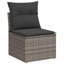  Ensemble de canapé de jardin gris, gris foncé