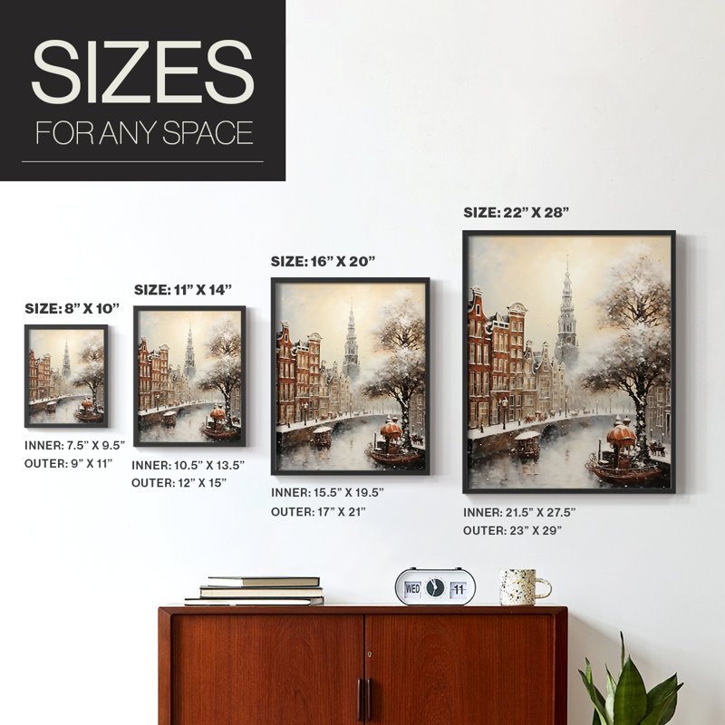 Christmas Holiday Art DLXIX Framed Print - Solid Wood, 11" H x 9" W, Noir, noir, noir, noir