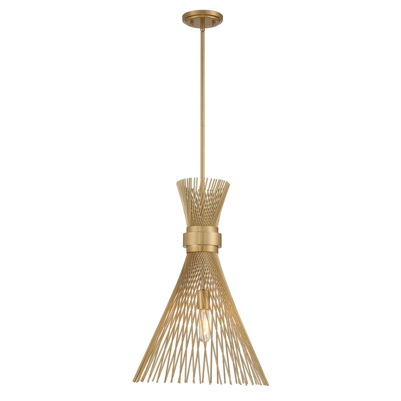 Savoy House Longfellow 1-Light Pendant in Burnished Brass, Brass