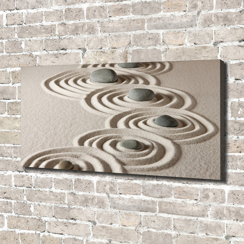 Zen Stones Sand - Wrapped Canvas Print