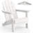 Oversized Folding Adirondack Chairs Set of 2 –  HDPE. Weather Resistant. 380 lbs Capacity. Outdoor Patio Lawn Garden Deck Backyard – Embossed Wood Grain White-2017238456